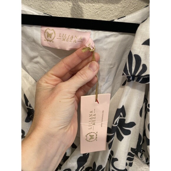 Liliana Meza Kailani Dress Black White Geographic Maxi Dress Size Large - Picture 4 of 13